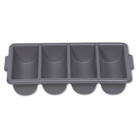 Rubbermaid Commercial Cutlery Bin, 4 Compartments, 11.5 x 21.25 x 3.75, Plastic, Gray FG336200GRAY